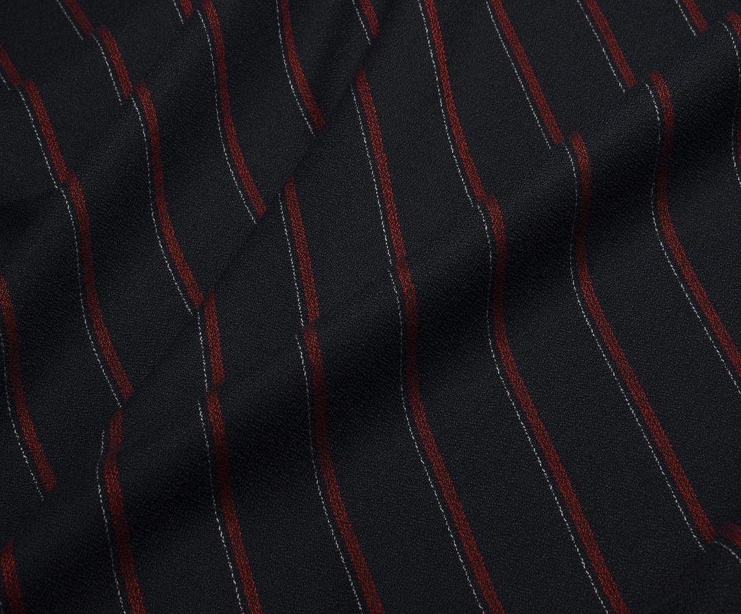 КРЕП С ЛАЙКРОЙ И ПОЛОСКАМИ - БОРДОВЫЙ