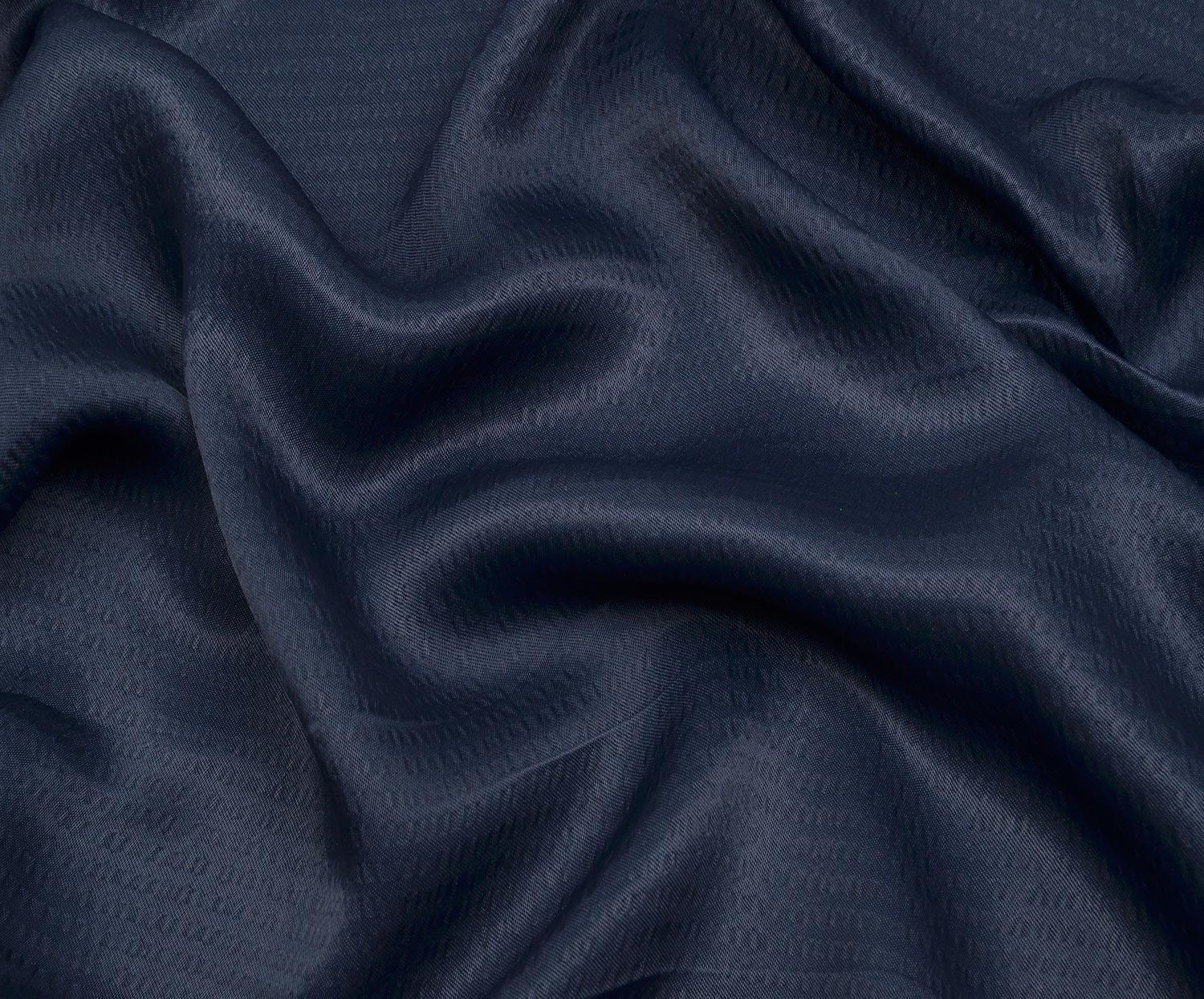 STRIPED VISCOSE FABRIC - NAVY BLUE